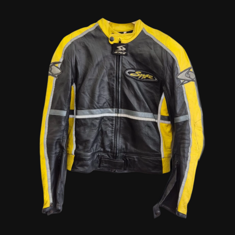 Jacket Genuine Leather Motorcycle Jacket Spyke Thorn Gp Black / yellow