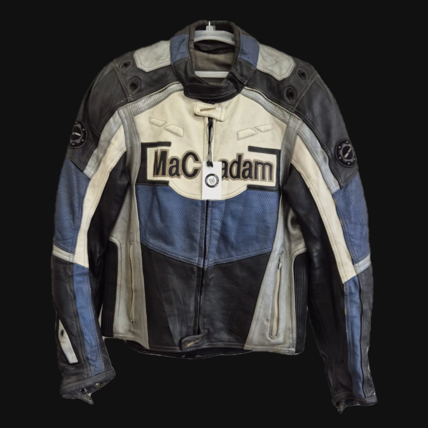 Mac Adam Leather Motorcycle Jacket - L